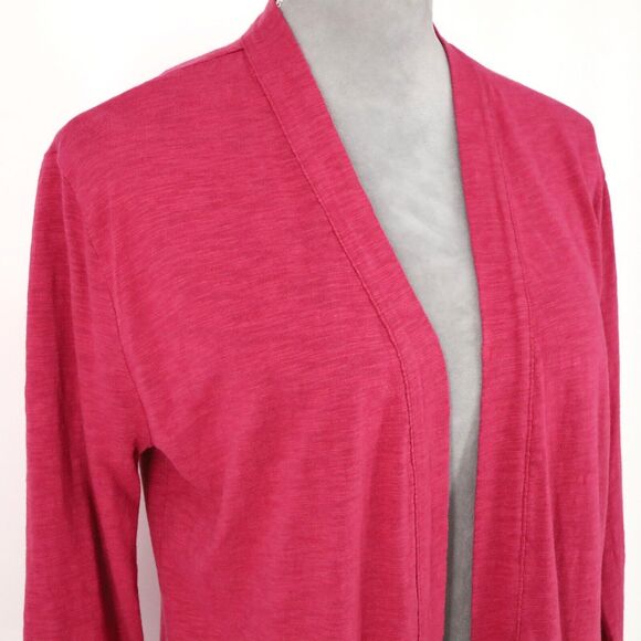 Cielo Sweater Womens Medium Pink Cardigan Stretch Knit Open Pockets Coastal - Picture 7 of 12